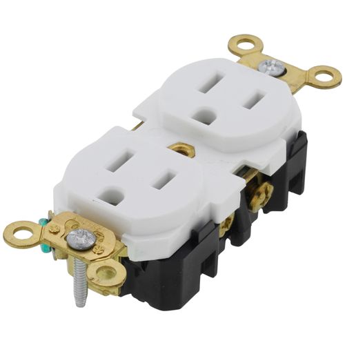 Main product image of Industrial Series, Heavy Duty Slim Duplex Receptacle, 15A, 5-15R - White (125V)