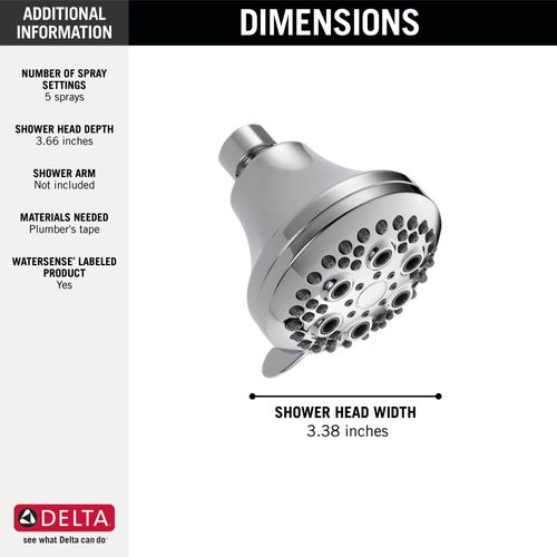 Main product image of Premium 5-Setting Shower Head (Chrome), 52634-15-BG