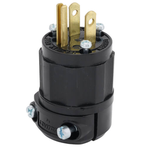 Main product image of Industrial Grade, Straight Blade Plug 15A, NEMA 5-15P - Black (125V)