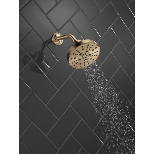 Main product image of H2Okinetic 5-Setting Contempoary Round Raincan Shower Head, 1.75 GPM (Lumicoat Champagne Bronze), 52668-CZ-PR