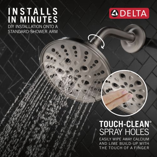 Main product image of H2Okinetic 5-Setting Traditional Raincan Shower Head, 1.75 GPM (Lumicoat Stainless), 52669-SS-PR