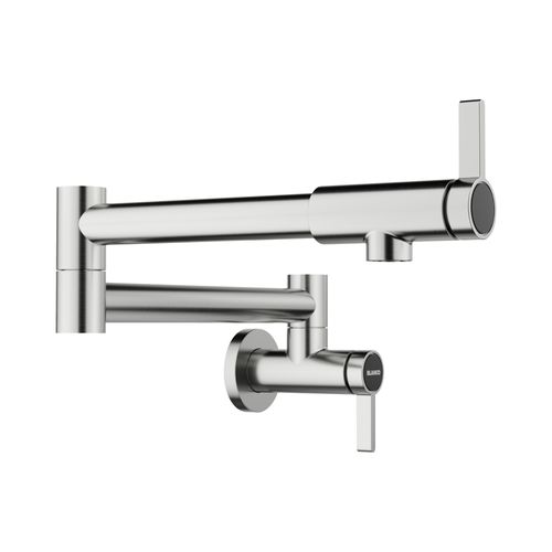 Main product image of Blancoculina II Wall-Mounted Pot Filler w/ 2 Single-Lever Handles, 1.5 GPM - PVD Steel, 527484
