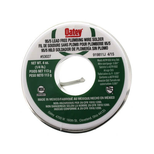 Main product image of 95/5 Lead Free Plumbing Wire Solder 4 oz (95% Tin - 5% Antimony)