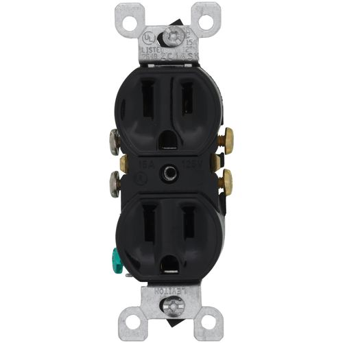 Main product image of Duplex Receptacle w/ Quickwire, 15A, 5-15R - Black (125V)