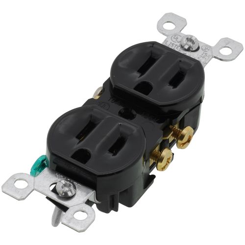 Main product image of Duplex Receptacle w/ Quickwire, 15A, 5-15R - Black (125V)