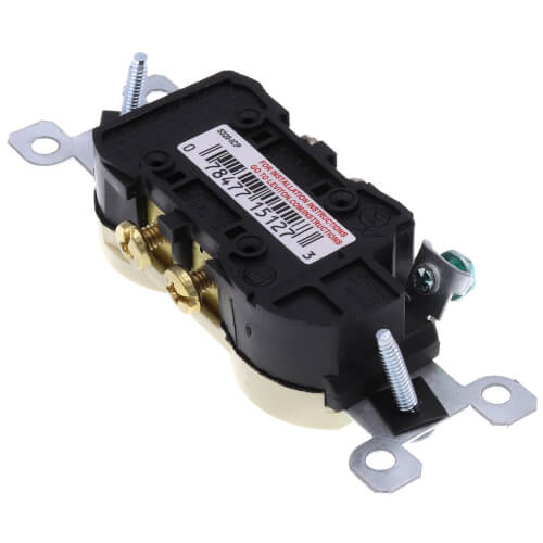 5320ICP Leviton 5320ICP Quickwire PushIn & Side Wired Duplex Receptacle Ivory (125V)