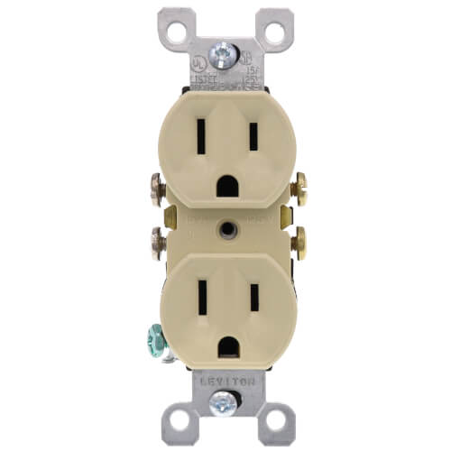 Main product image of Quickwire Push-In & Side Wired Duplex Receptacle - Ivory (125V)