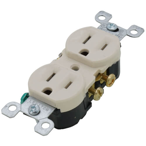 Main product image of Duplex Receptacle w/ Ears, 15A, 5-15R, Light Almond (125V)
