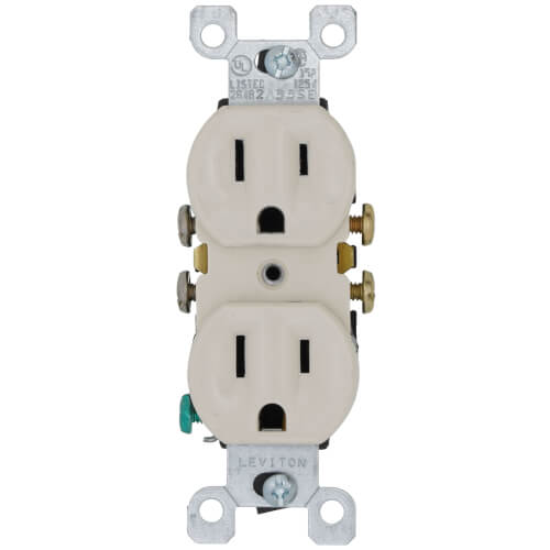 Main product image of Duplex Receptacle w/ Ears, 15A, 5-15R, Light Almond (125V)