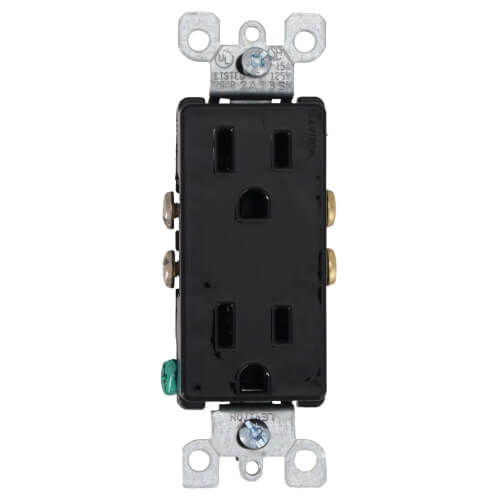 Main product image of Decora Duplex Receptacle w/ Quickwire - Black (5-15R, 15 Amp, 125V)