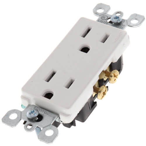 Main product image of Decora Duplex Receptacle w/ Quickwire - White (5-15R, 15 Amp, 125V)