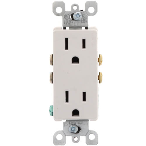 Main product image of Decora Duplex Receptacle w/ Quickwire - White (5-15R, 15 Amp, 125V)