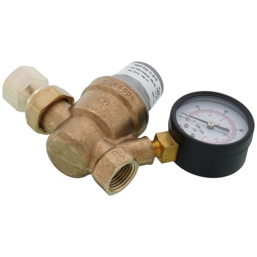 Main product image of 1/2" FNPT Union x FNPT PresCal Compact Pressure Reducing Valve with Gauge