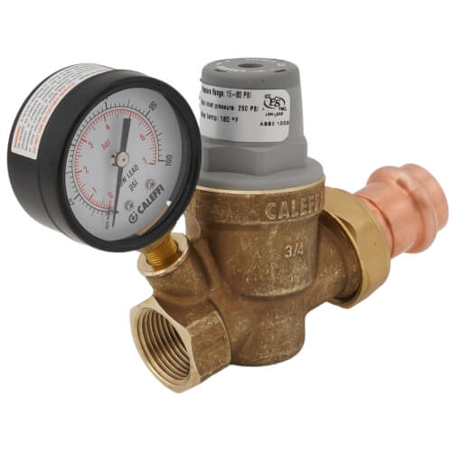 Main product image of 3/4" Press Union x FNPT PresCal Compact Pressure Reducing Valve with Gauge