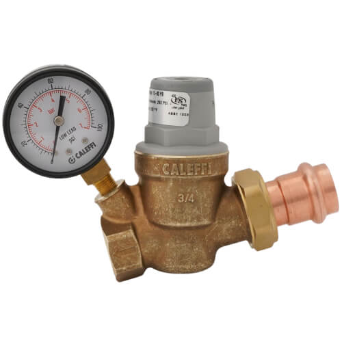 Main product image of 3/4" Press Union x FNPT PresCal Compact Pressure Reducing Valve with Gauge