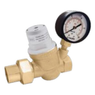 Main product image of 3/4" Sweat Union x FNPT PresCal Compact Pressure Reducing Valve with Gauge