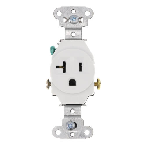 Main product image of Heavy-Duty Spec-Grade Single Receptacle, 2P, 3-Wire, NEMA 5-20R - White (20A, 125V)