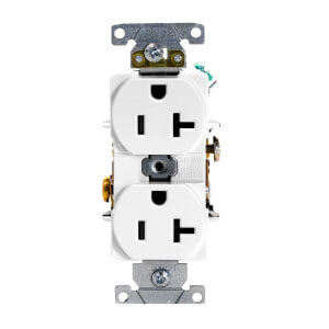 Main product image of Industrial Specification Grade, Smooth Face Duplex Receptacle, 20A, 125V (White)