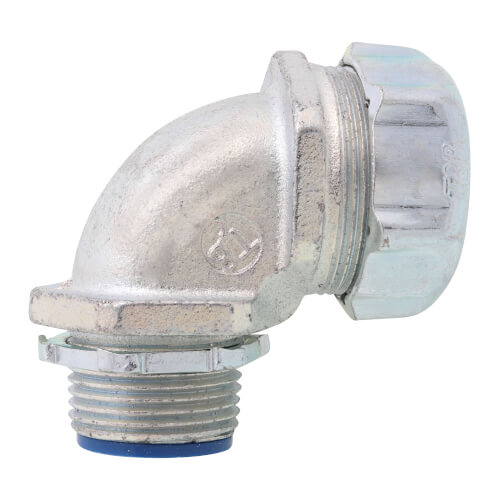 Main product image of 3/4" Insulated Zinc Plated Steel 90-Degree Liquid Tight Connector 