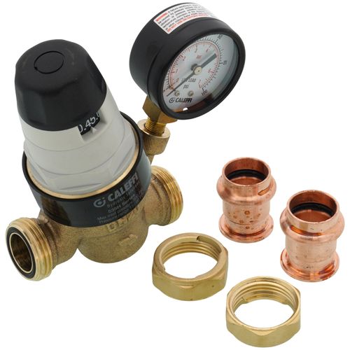 Main product image of 3/4" Press Pressure Reducing Valve w/ Gauge (Low Lead, Pre-adjustable)