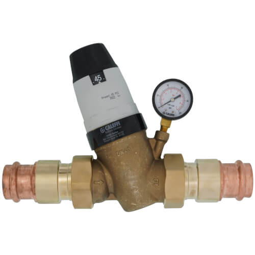 Main product image of 1-1/2" Press Pressure Reducing Valve w/ Gauge (Low Lead, Pre-adjustable)