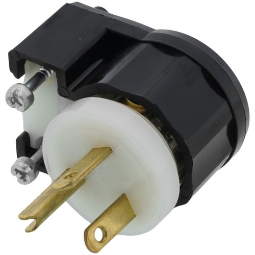 Main product image of Industrial Grade Straight-Blade Plug, 20A, NEMA 5-20P - Black/White (2P, 125V)