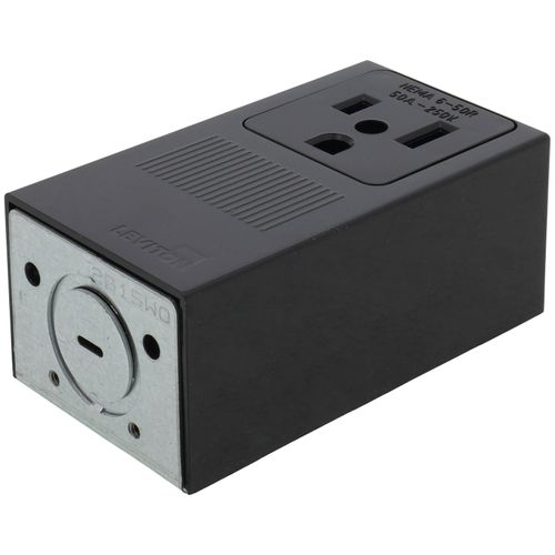 Main product image of Industrial Grade Surface Mounting Straight Blade Power Receptacle, 2P, 50A, NEMA 6-50R - Black (250V)