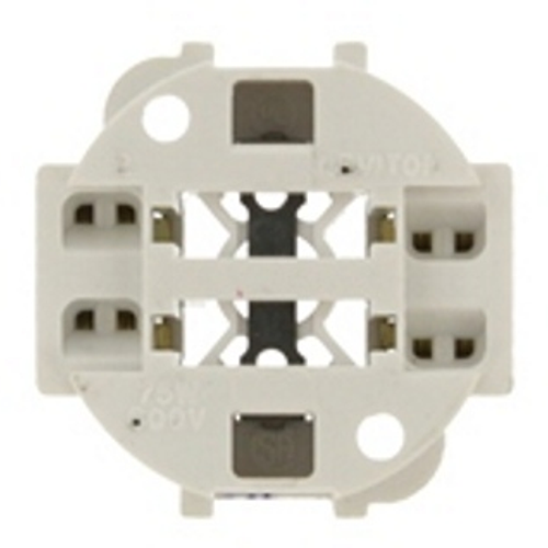 Main product image of GX24Q-6 Base, 75w-600v, Vertical Screw Down w/ Round Base For 70w Lamps, Body Marked w/ Red Ink