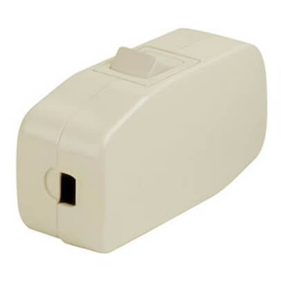 Main product image of Heavy Duty In-Line Cord Light Switch, 3A - Ivory (125V)