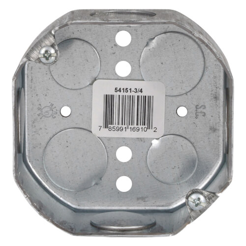 Main product image of 4" x 1-1/2" Deep Octagon Box w/ 3/4" Knockouts