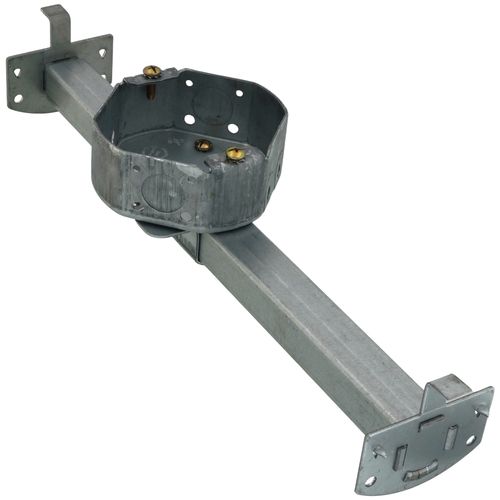 Main product image of 4" x 1-1/2" Deep Octagon Ceiling Fan Box w/ Non-Metallic Cable Clamps & New Work Bar Hanger
