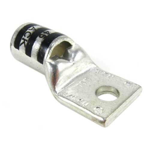 Main product image of One Hole Standard Barrel Copper Lug, Wire Size 2/0 AWG, 5/16" Bolt (Black)