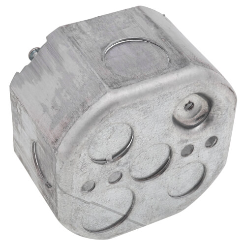 Main product image of 4" x 2-1/8" Deep Octagon Box w/ 1/2" and 3/4" Knockouts