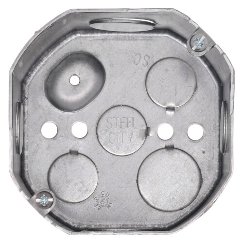 Main product image of 4" x 2-1/8" Deep Octagon Box w/ 1/2" and 3/4" Knockouts