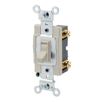 Main product image of Single Pole Commercial Toggle Switch, 15A, Side Wired - Ivory (120/277V)