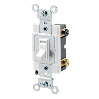 Main product image of Double Pole Commercial Toggle Switch, 15A, Side Wired - White (120/277V)