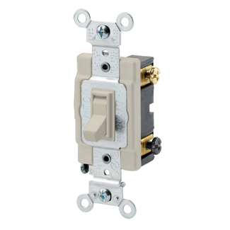 Main product image of 3-Way Commercial Toggle Switch, 15A, Side Wired - White (120/277V)