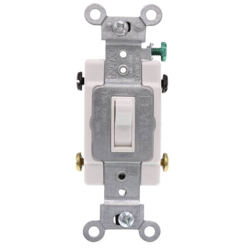Main product image of 4-Way, Side Wired, Framed Toggle Switch, 15A - White (120/277V)