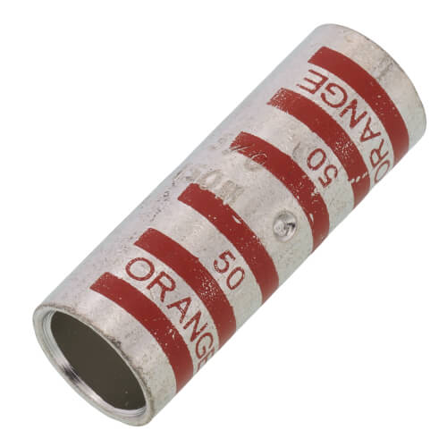 Main product image of Two-Way Standard Barrel Copper Splice Connector, Wire Size 3/0 AWG (Orange)