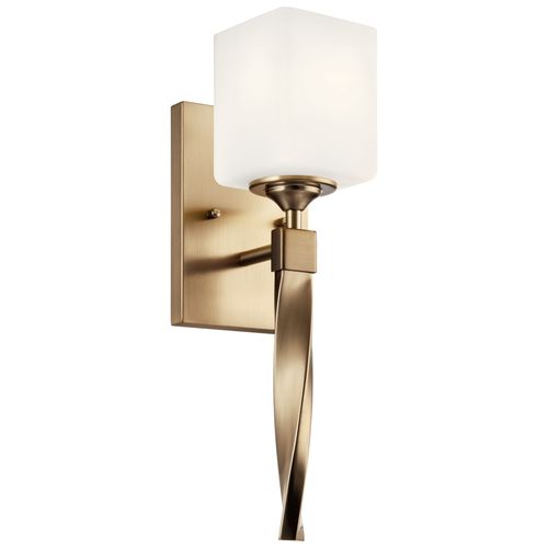 Main product image of Marette 5" 1 Light Wall Sconce w/ Satin Etched Cased Opal Glass (Black)