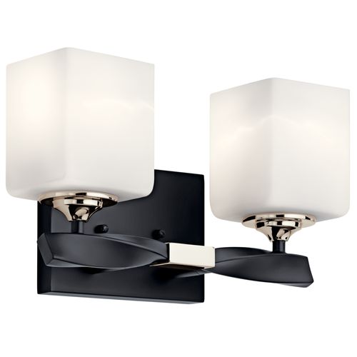 Main product image of Marette 13.5 " 2 Light Vanity Light w/ Satin Etched Cased Opal Glass (Black)