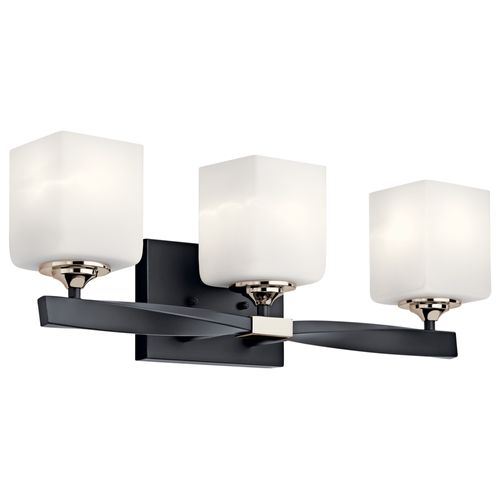 Main product image of Marette 22.75" 3 Light Vanity Light w/ Satin Etched Cased Opal Glass (Black)