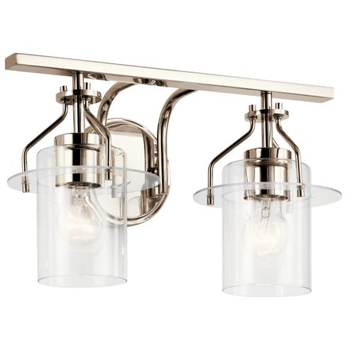Main product image of Everett 16" 2 Light Vanity Light w/ Clear Glass (Polished Nickel)