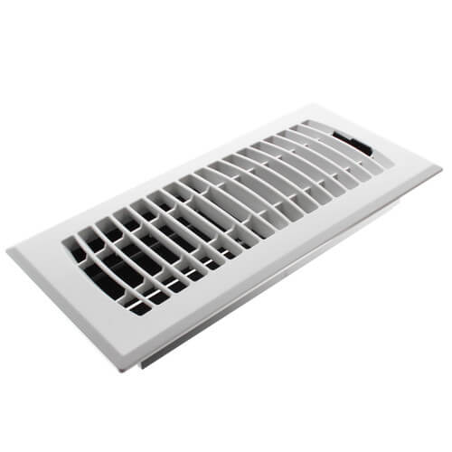Main product image of 10" x 4" (Wall Opening Size) White Plastic Floor Diffuser (RZ421 Series)