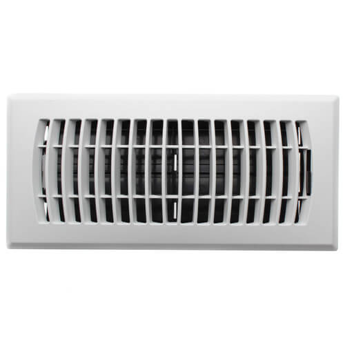 Main product image of 10" x 4" (Wall Opening Size) White Plastic Floor Diffuser (RZ421 Series)