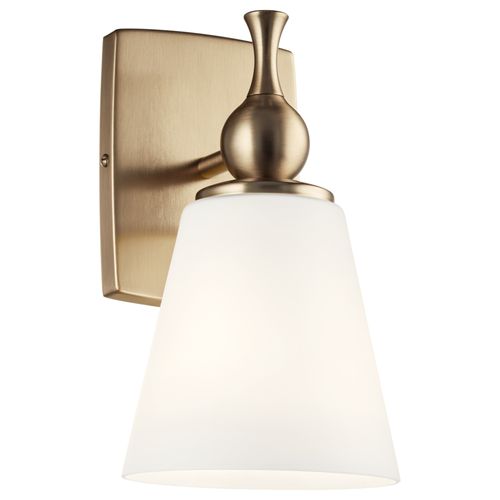 Main product image of Cosabella 6" 1 Light Wall Sconce w/ Etched White Glass (Champagne Bronze)