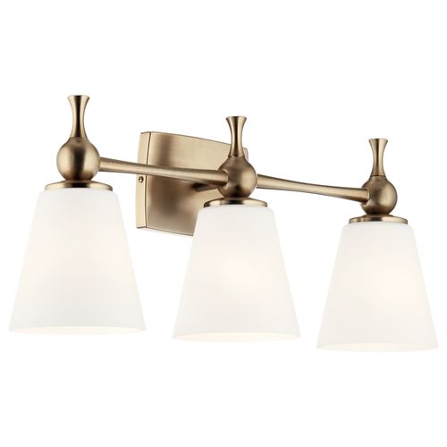 Main product image of Cosabella 24" 3 Light Vanity Light w/ Etched White Glass (Champagne Bronze)