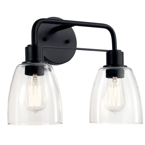 Main product image of Meller 15" 2 Light Vanity Light w/ Clear Glass (Black)