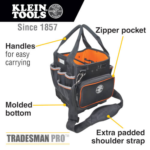 Main product image of 10" Tradesman Pro Tool Tote Tool Bag with 40 Pockets
