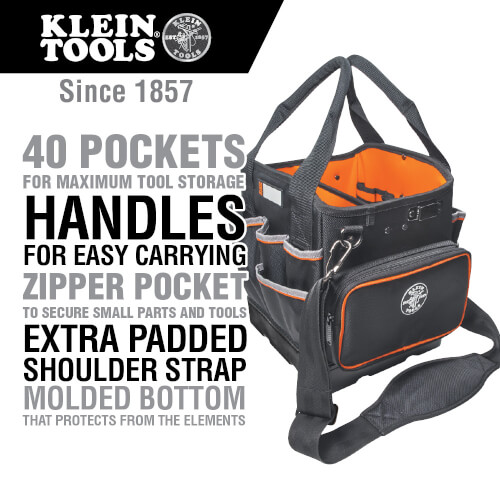 Main product image of 10" Tradesman Pro Tool Tote Tool Bag with 40 Pockets